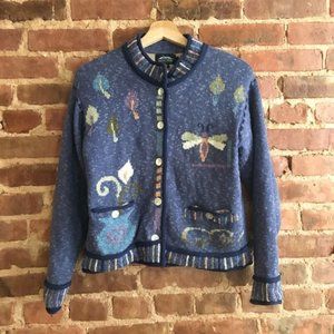 Icelandic Design Dragonfly Lined Button Jacket Linen Blend